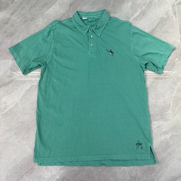 Men’s Guy Harvey Vintage Marine Polo Fish Logo Short Sleeve 100% Cotton Medium - Picture 1 of 16